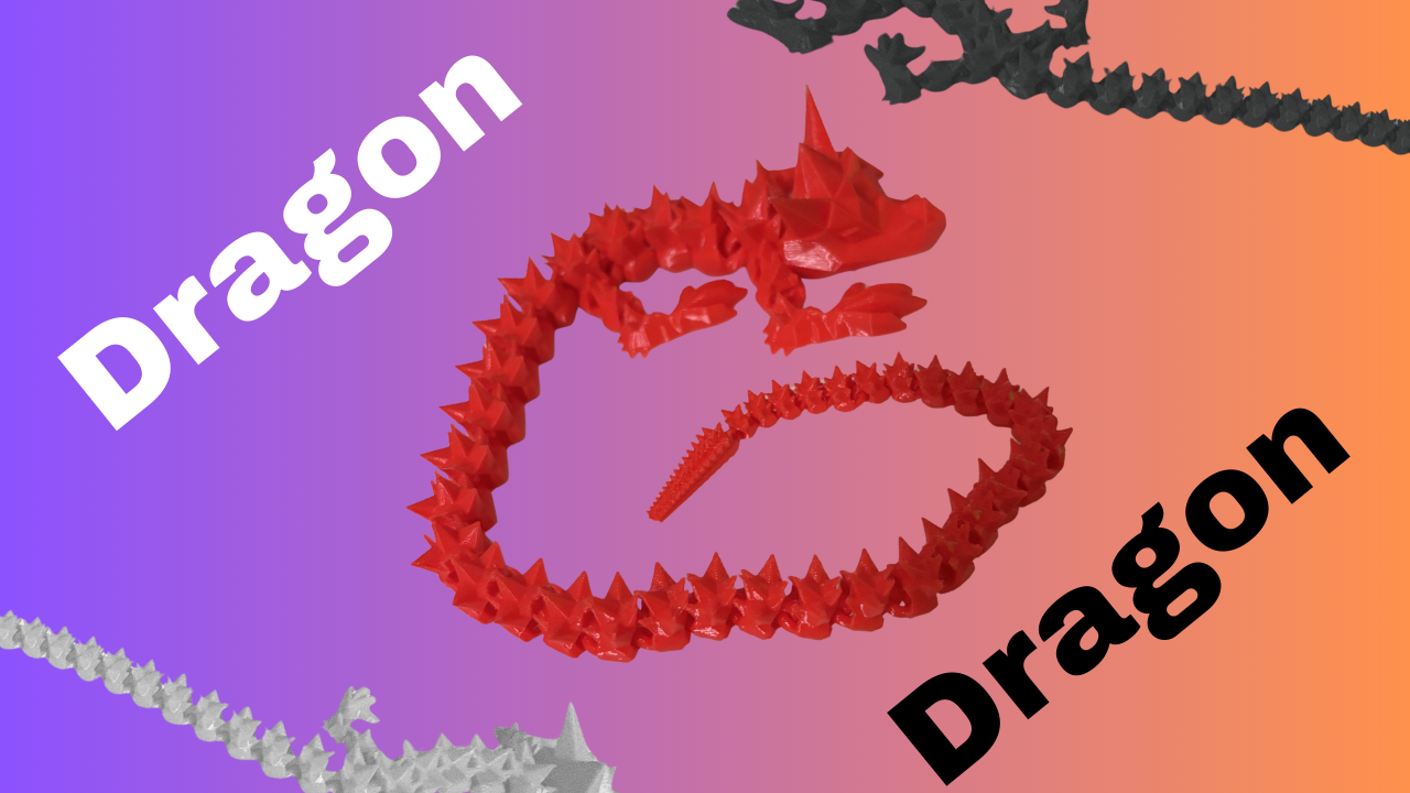 Articulated 3D printed dragon by Funski3D